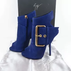 Auténticos Botines Giuseppe Zanotti Hechos en Italia Púrpura Hebilla Lateral Gamuza Talla 37 - Imagen 1 de 20