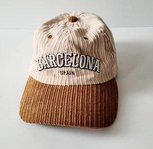Corduroy Baseball Cap Brown Baseball Cap Vintage Barcelona - Picture 1 of 5