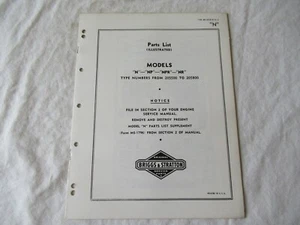 Briggs & Stratton N NP NR engine parts list catalog manual 205500 to 205800 - Picture 1 of 3