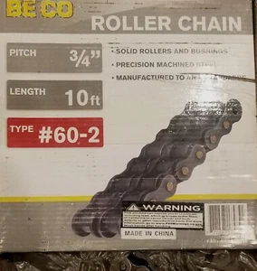#60-2 Double Strand Duplex Roller Chain 10 Feet Pitch of 3/4" 65060210 - Picture 1 of 2