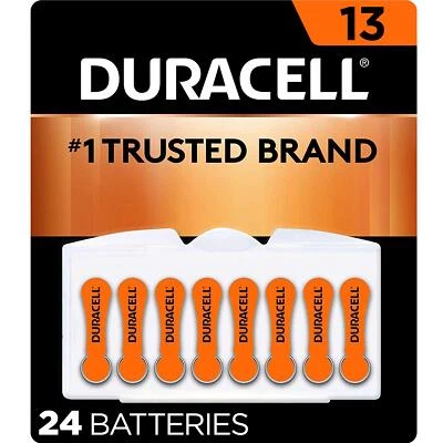 Baterías para audífonos Duracell naranja tamaño 13, tamaño 13A audición (paquete de 2 24 piezas) Foto 1 de 4