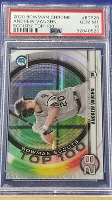 Andrew Vaughn - 2020 Bowman Chrome Scout's Top 100  PSA 10 - Image 1 of 2