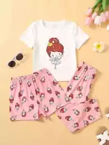 Princess Fairy Toddler Girl Pajama 3-Piece Set - 4T to 5T - Picture 1 of 7