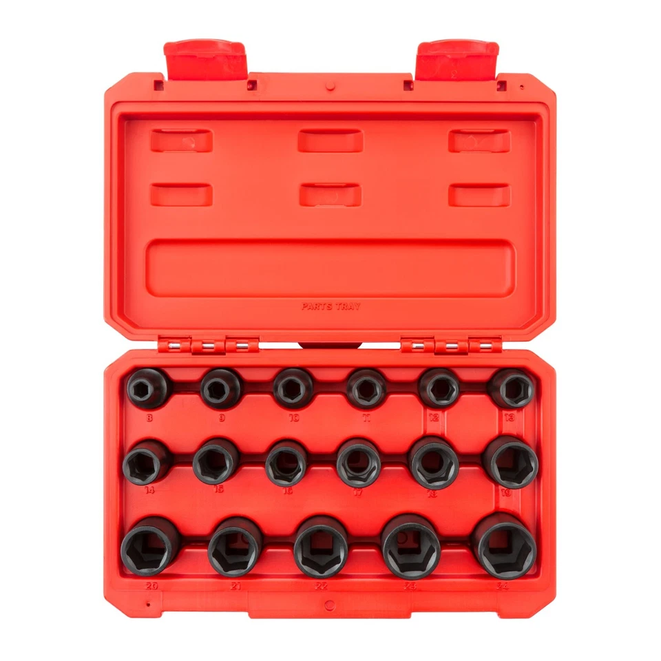 Tekton SID92321 1/2 Inch Drive 6-Point Impact Socket Set, 17-Piece (8-24 mm) - Image 1 of 4