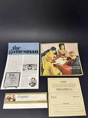 Vintage 1968 Scrabble Game Paper Inserts - Image 1 of 4