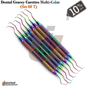 Escalador de cepillado de raíces Gracey Curette procedimiento de escalado supra-subgingival de 7 piezas - Imagen 1 de 8
