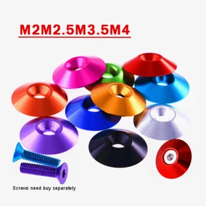 M2M2.5M3.5M4 Anodised Aluminium Cup Washers fit Flat Head Countersunk Screw Bolt - Picture 1 of 12