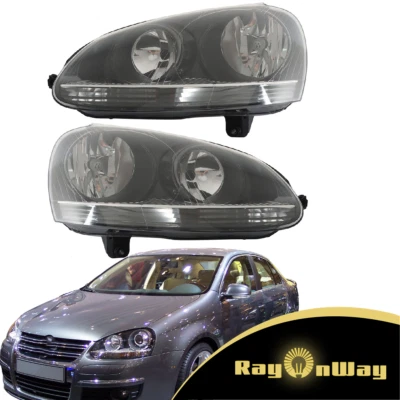 For 2006-2009 Volkswagen GTI/Rabbit/2005-10 Jetta Left&Right Halogen Headlights Foto 1 de 4