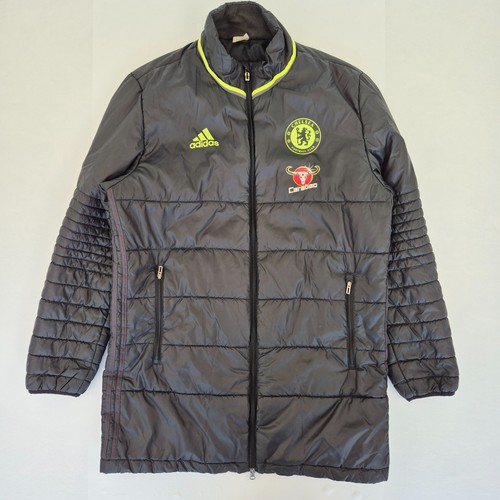 COACH Giacca CHELSEA FC grande nera uomo media lunghezza manager cappotto tasche imbottite CARABAO