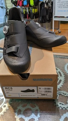 Shimano RC5 Men's cylcing shoes, black, 3 hole cleat, Boa, 46/11-11.5 US, new - Image 1 of 4