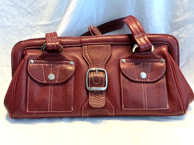 Bolsa de ombro, bolsa, bolsa tote Tignanello couro pebbled marrom-avermelhado.  #482 - Imagem 1 de 4