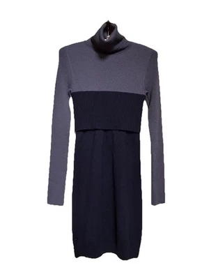 Vestido Suéter Lacoste Lana Merino Cuello Alto Azul 38 Pequeño Foto 1 de 4