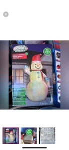 GEMMY AIRBLOWN INFLATABLE IRIDESCENT SNOWMAN LED 9 FT 2.74 M TALL NEW IN BOX - Picture 1 of 3