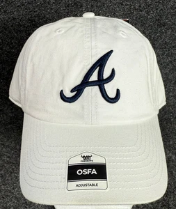 Fan Favorite Atlanta Braves Adjustable Hat White & Navy MLB Licensed NWT - Picture 1 of 7