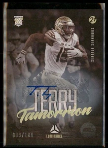 Panini Luminance #113 2021 Tamorrion Terry autógrafos dorado novato automático/100 - Imagen 1 de 2