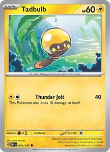 Tadbulb 075/197 | Fiamme Ossidiana | Comune Non Holo | Carta Pokémon NM - Foto 1 di 1