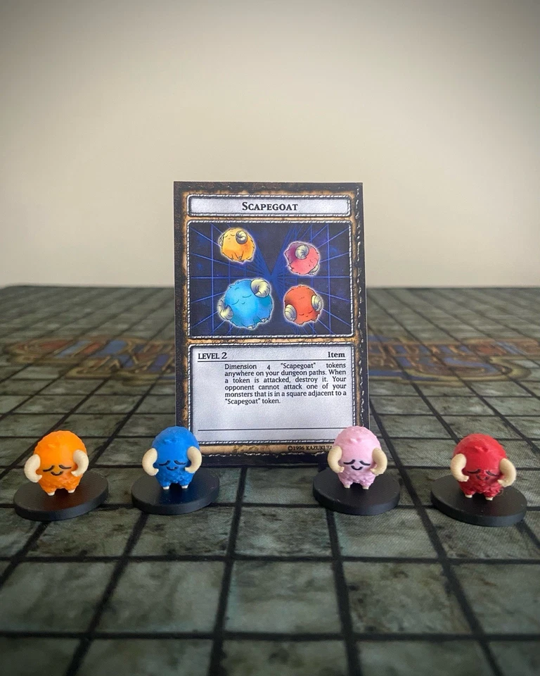 Yugioh Dungeon Dice Monsters Custom Scapegoats Figure (4x) With Card Set - Image 1 of 1