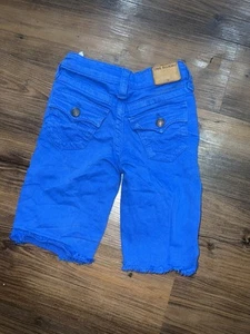 True Religion Geno Blue Denim Shorts Size 4 Kids - Picture 1 of 5