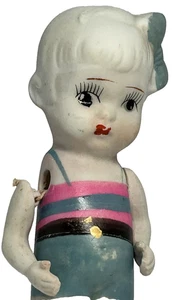 "Muñeca Charlotte Kewpie vintage años 30 bisque congelada traje de baño arco 6,5"" Japón diestro" - Imagen 1 de 24