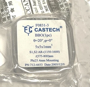 Castech BBO SHG 1150 bis 1600nm bis 575-800nm Ø25,4mm VERSIEGELT - Bild 1 von 5