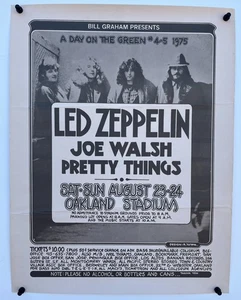 Led Zeppelin Bill Graham Day The Green 1975 17.25" x 22.25" Concert Poster #307 - Picture 1 of 8
