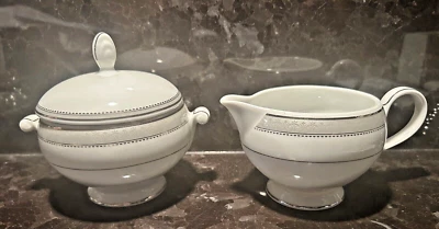 Mikasa Platinum Crown Covered Sugar bowl & Creamer  - Image 1 of 4