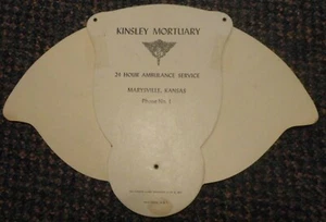 c1940 Marysville Kansas Kinsley Mortuary Fanático manual anuncio - número de teléfono 1 - Imagen 1 de 2