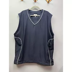Cutter Buck CB Windtech Vest Mens size XLT navy pullover navy/white pockets - Picture 1 of 7