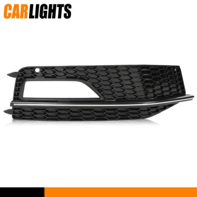 Fit For Fog Light Grille Right Side Black Chrome Audi A4 Quattro S4 S-Line 13-16 Foto 1 de 4