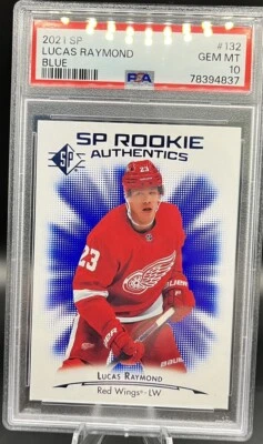 2021 SP Rookie Authentics Lucas Raymond Blue | PSA 10 - Image 1 of 2