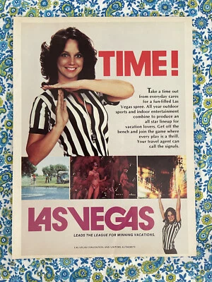 Anuncio impreso vintage 1979 de turismo de viajes de Las Vegas árbitro tiempo fuera Foto 1 de 4