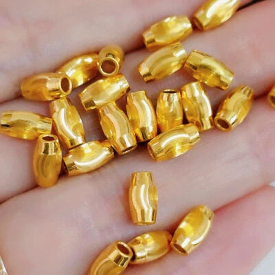 1pcs Pure 24K Yellow Gold Pendant Women 3D Shiny Cat'eye Long DIY Loose Bead - Изображение 1 из 4