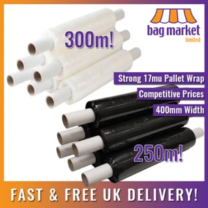 Forte avvolgimento pallet trasparente e nero 17 micron | 250 m/300 m | elasticizzato/agganciato/termoretraibile - Foto 1 di 18