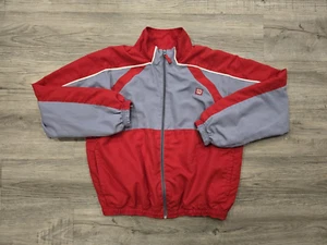 Wilson Windbreaker Jacket Mens Medium Red Gray Full Zip Pockets Athletic Outdoor - Picture 1 of 17