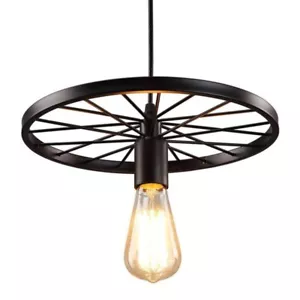 Vintage ceiling Pendant Light Wheel Lamp Shade Hanging pendant light Retro Lamps - Picture 1 of 9