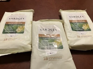 (3) 12X8 Yardley London BODY WIPES 18ct. Disposable Washcloths LARGE 12"x8"  - Picture 1 of 1