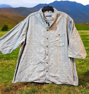 Portuguese Flannel Short Sleeve Button Front Shirt Men's 3XLT 3XL Tall Pocket - Picture 1 of 8