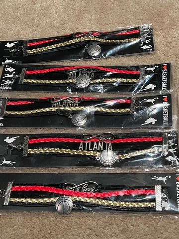 Lot of 5 NBA Atlanta Hawks  Infinity Basketball Bracelet US SELLER Cover