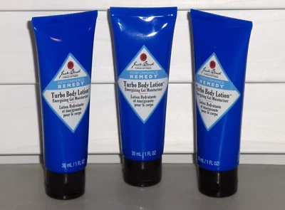 JACK BLACK Turbo Body Lotion Energizing Gel Moisturizer 3 x 1 oz. (30 ml) Travel - Image 1 of 4