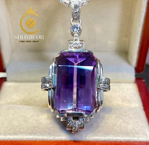 Natural Amethyst Pendant in 925 Sterling Silver–Personalized Feb Birthstone Gift - Picture 1 of 4