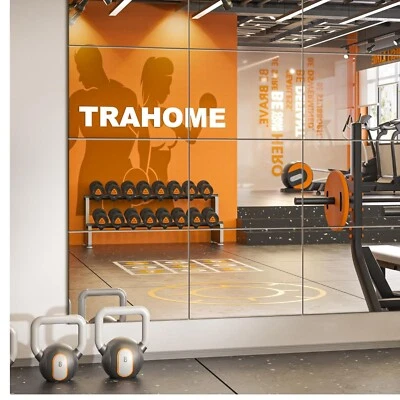 Azulejos de espejo sin marco de 12 piezas: 16" x 12" - perfectos para gimnasio en casa y decoración de habitaciones Foto 1 de 4