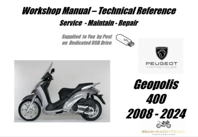 Peugeot Geopolis 400 Scooter Service Repair Workshop Manual USB 2008 - 2024 - Image 1 of 4