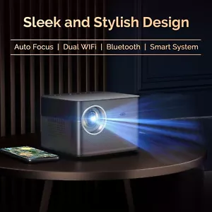 Auto Focus 16000 Lumen Android 9.0 4K WiFi Home Theatre Bluetooth LED Projector - Picture 1 of 13