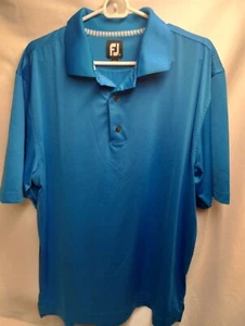 Footjoy Men Large Polo Shirt Stretch Golf Lightweight Blue Solid FJ - Picture 1 of 8