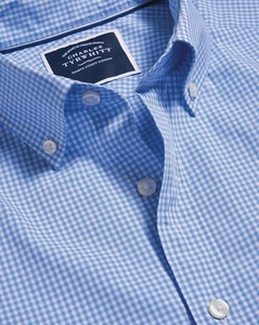 CHARLES TYRWHITT * BRAND NEW * XXL SKY BLUE CHECK MENS SLIM FIT SHIRT RRP £69.95 - Picture 1 of 17
