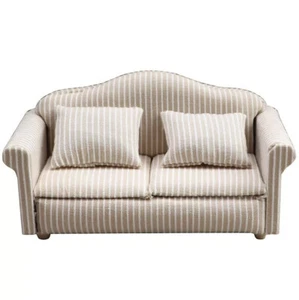 New Dollhouse Miniature 1/12 Scale Striped Sofa Living Room Furniture Accessory - Picture 1 of 1