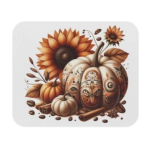 Autumn Harvest Mouse Pad, Fall Decor, Pumpkin Design, Thanksgiving Gift, [...] - Picture 1 of 4