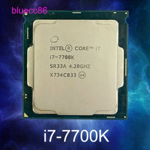  Intel Core i7-7700K LGA 1151 CPU  4.5 GHz Quad  Cores  Processor 91W - Picture 1 of 1