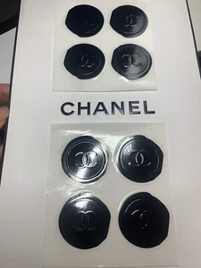 Lot of 8 Chanel Authentic Wax Stickers Seals Gift Wrap CC LOGO Boutique BLACK - Picture 1 of 6