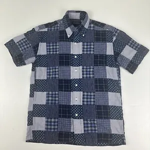 Brooks Brothers Madras Patchwork Plaid Blue Shirt Mens Small S - Picture 1 of 9
